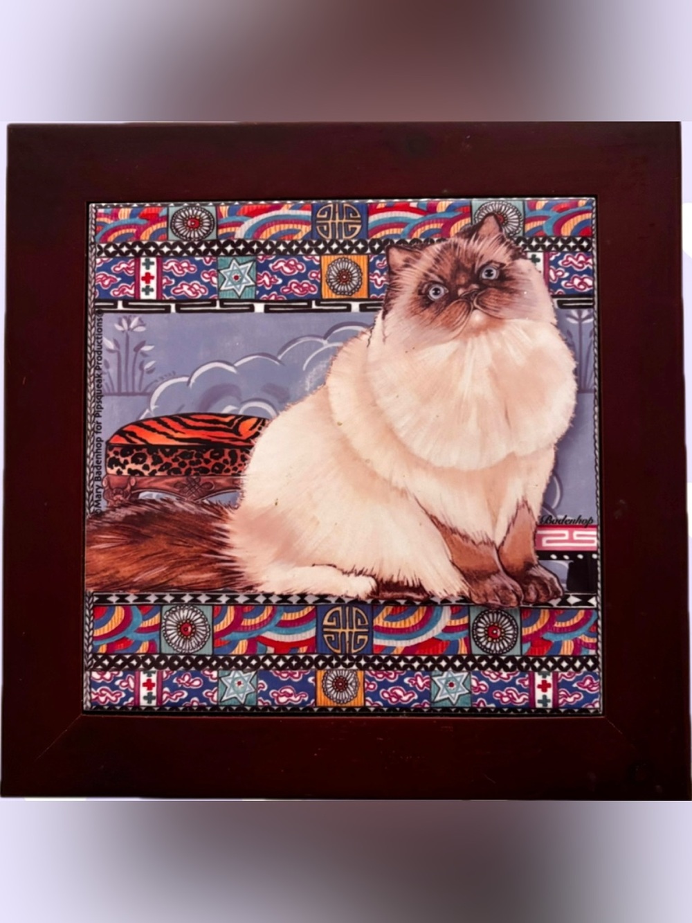 CAT LOVERS! Himalayan Cat Art Tile Decorative Pet Wall, Tabletop Accent, Trivet